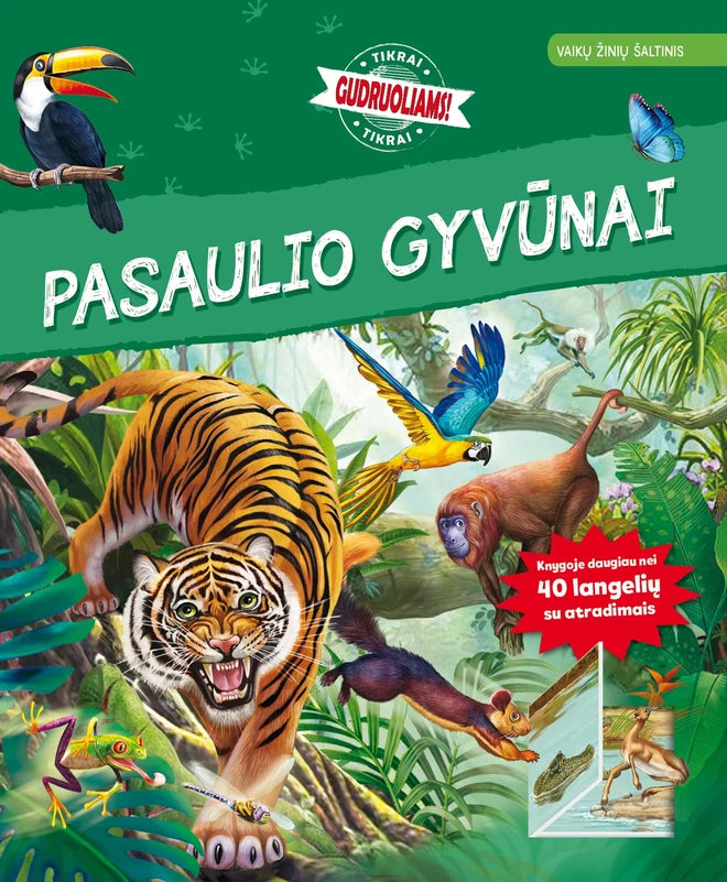 Kartoninė knygelė. Pasaulio gyvūnai. Vaikų žinių šaltinis