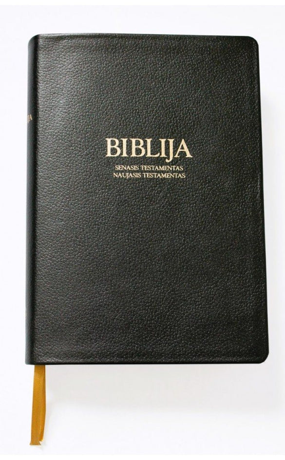 Biblija , Šventasis raštas , Senasis ir Naujasis testamentai , kanoninis. Juodas odinis, didelė