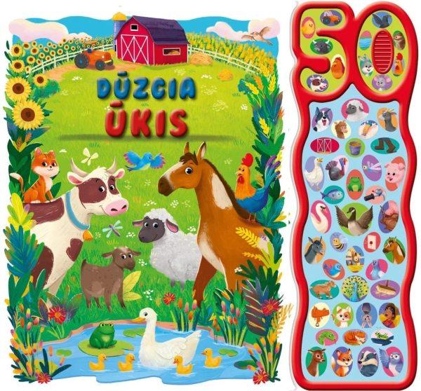 Knygelė su 50 įvairių ūkio garsų. Dūzgia ūkis
