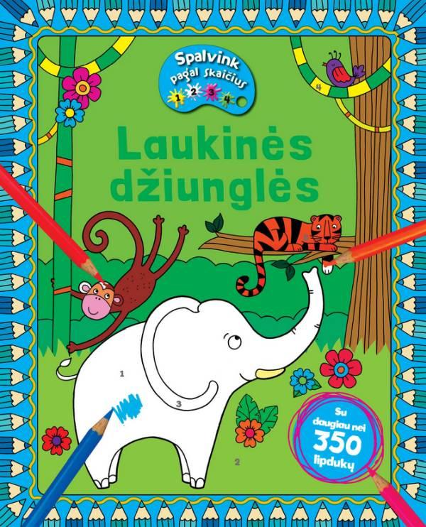 Spalvink pagal skaičius. Laukinės džiunglės.