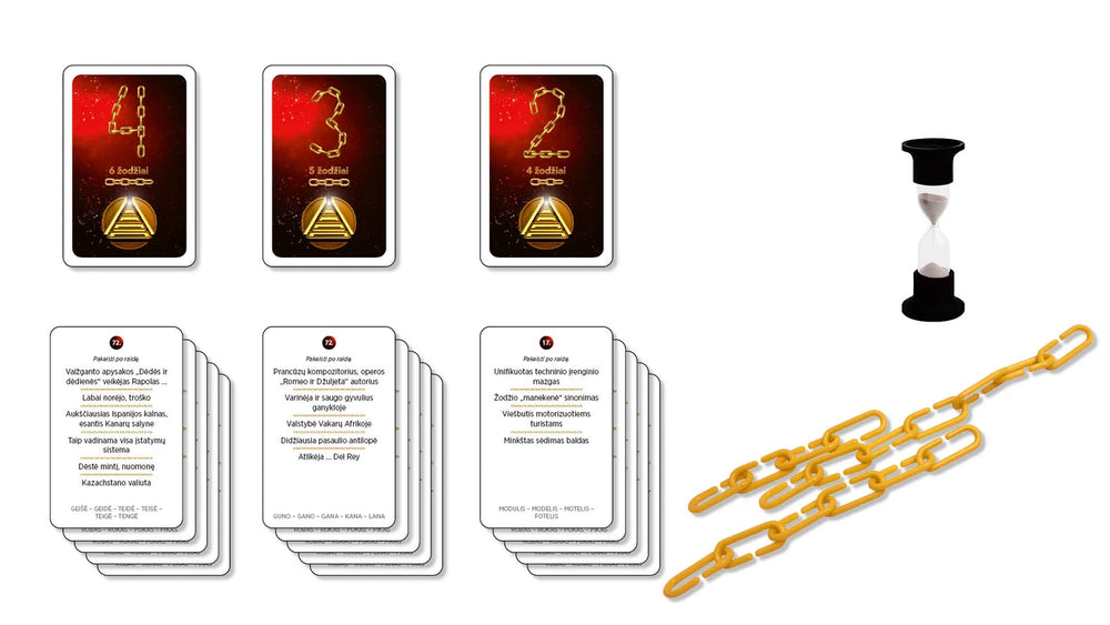 Valinskas A. Tapinas A. Kantrotas V. Kortelių žaidimas. Auksinis protas. Grandinėlės. Čempionų lyga