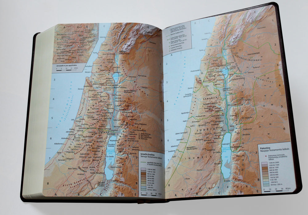 Biblija , Šventasis raštas , Senasis ir Naujasis testamentai , kanoninis. Juodas odinis, didelė