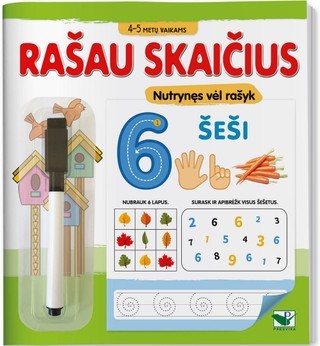Rašau skaičius. 4-5m.vaikams. Nutrynęs vėl rašyk. Su flomasteriu