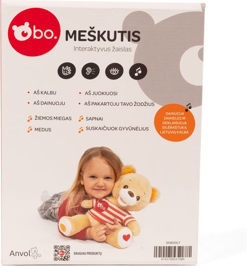 Žaislas. Interaktyvus meškutis BO. (lietuvių kalba)