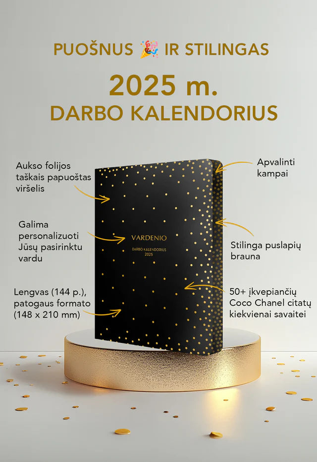 Puošnus ir stilingas DARBO KALENDORIUS 2025 m.