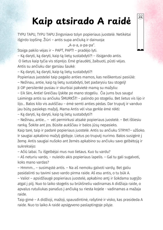 Bakšė I. Raidulio pasakos. Kaip raidės sužinojo savo vardus ir tapo tokios, kokios yra