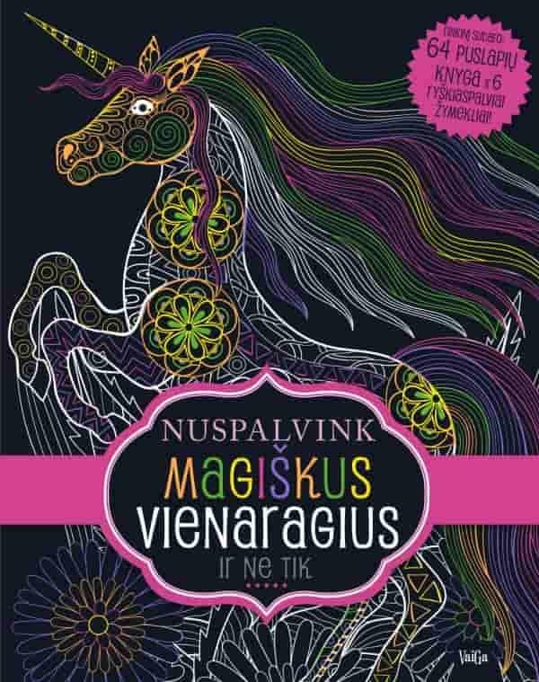 Nuspalvink magiškus vienaragius  ir ne tik…(6 ryškiaspalviai žymekliai)