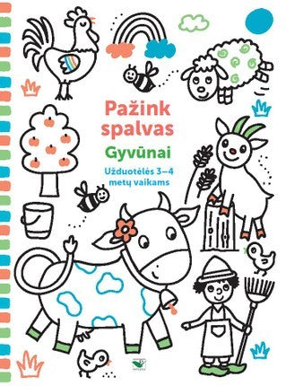 Pažink spalvas.GYVŪNAI.Užduotėlės 3-4 metų vaikams